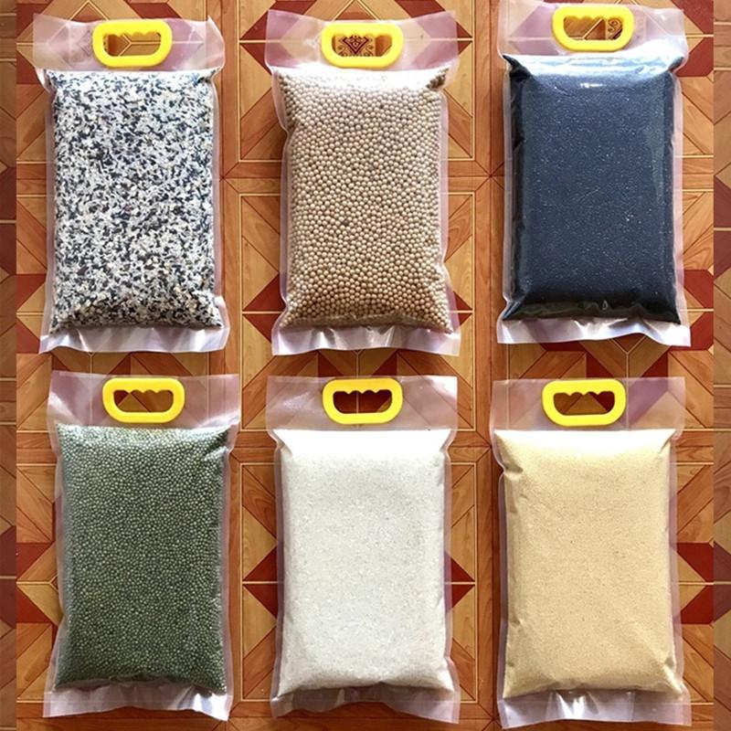 Изображение товара: Вакуумные Упаковочные пакеты для риса, упаковочные пакеты для пищевых продуктов, большие прозрачные пластиковые пакеты с ручкой, толщина 30 проводов, 10 шт., 5 кг, 10 кг, зерновая соя