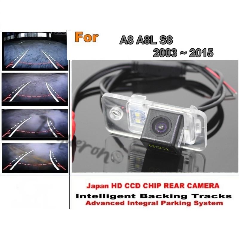 Изображение товара: Для Audi A8 A8L S8 2003 ~ 2015 интеллектуальная автомобильная парковочная камера/динамическая Tragectory камера заднего вида CCD ночное видение
