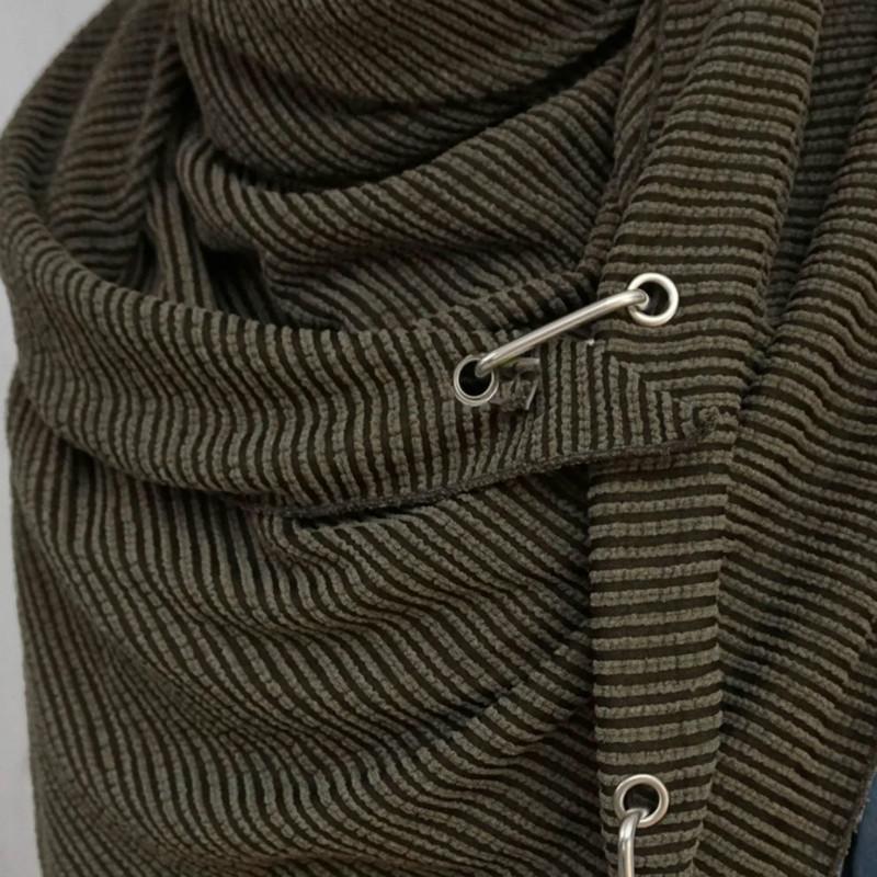 Изображение товара: Модный зимний женский шарф, однотонная мягкая накидка на пуговицах с принтом звезд, повседневные теплые вязаные шарфы, шали, универсальная Шаль, Шарф