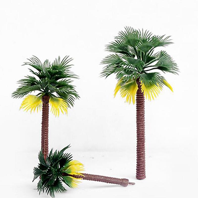 Изображение товара: Пластиковая диорама с изображением тропического леса, пляжа, пейзажа, искусственные листья пальмы, домашнее зеленое украшение, 1 упаковка
