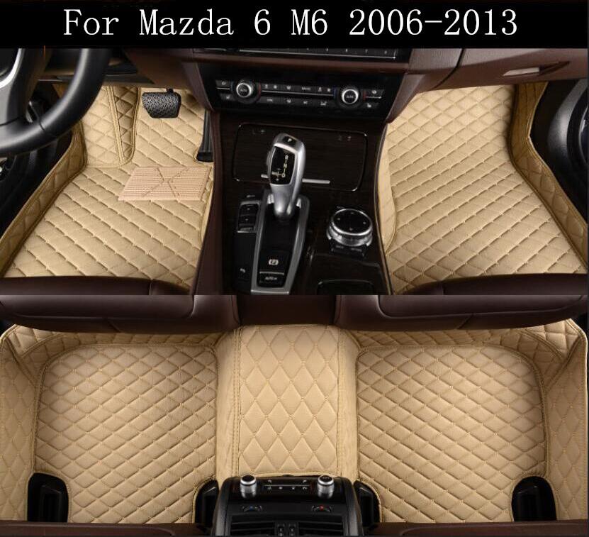 Изображение товара: Роскошные кожаные автомобильные 3D напольные коврики для Mazda 6 M6 2006-2013 EMS Бесплатная доставка