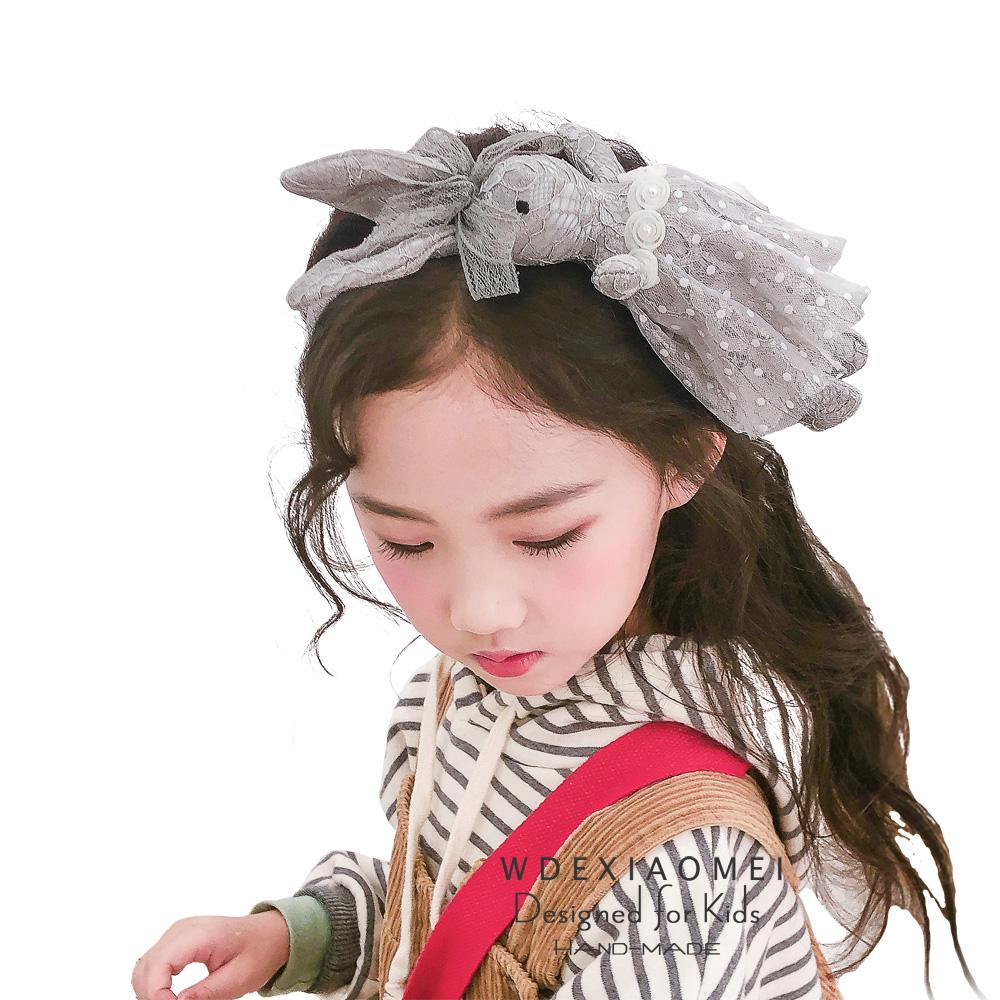 Изображение товара: Стильная футболка с изображением персонажей видеоигр негабаритных кроличий ободок для женщин и девочек Сладкий Кружевное платье с вышивкой, большой кролик повязка на голову, детский обруч для волос аксессуары подарок