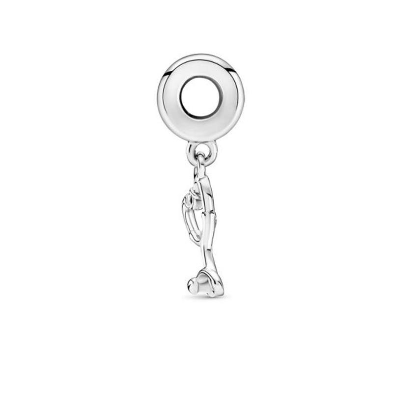 Изображение товара: 2020 Новинка осени 925 стерлингового серебра простые серебряные стетоскоп на крючках, брелоки, подходят к оригинальным браслетам Pandora, для женщин, сделай сам, Подарочный кулон