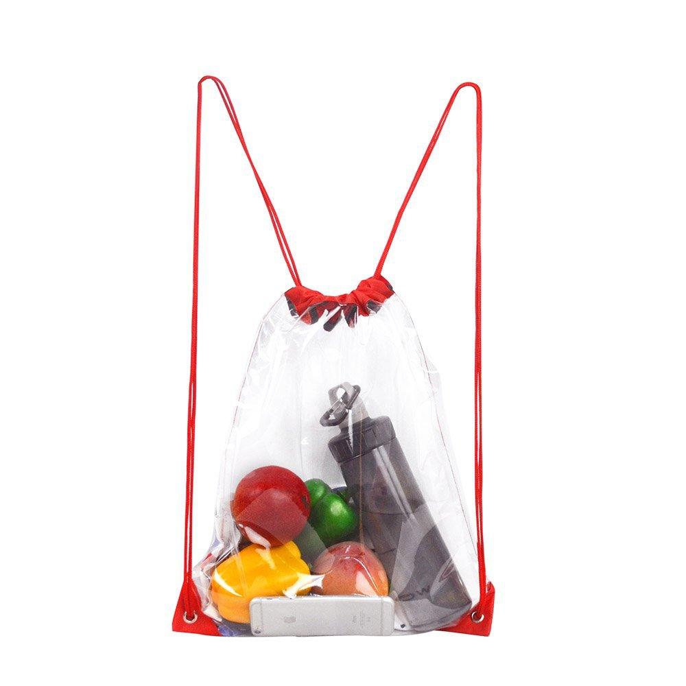 Изображение товара: Дорожный прозрачный водонепроницаемый мешок для хранения пляжная сумка с Кулиской спортивного хранения грязной одежды отделка рюкзак большой емкости