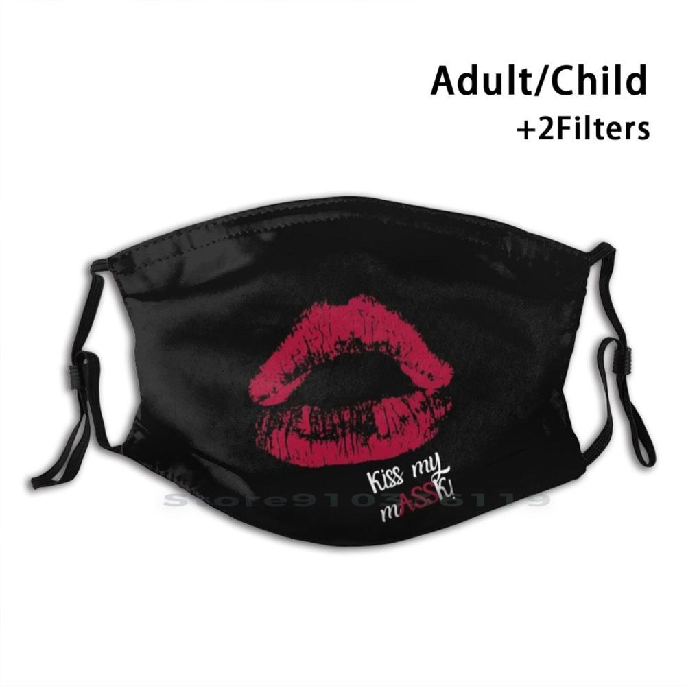 Изображение товара: Поцелуй Мой Массак! Моющаяся смешная маска для лица с фильтром для взрослых и детей