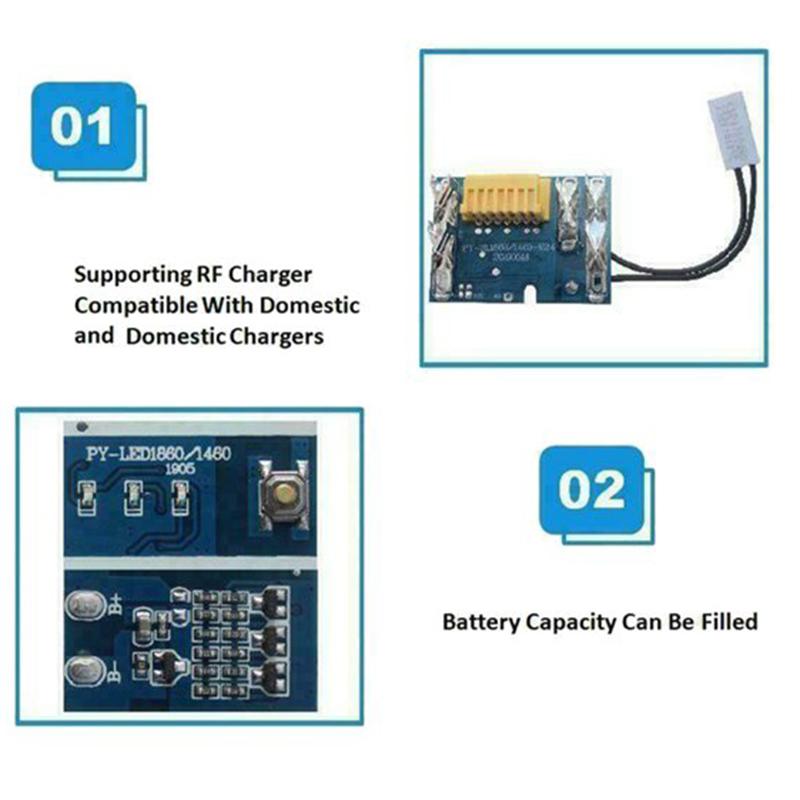 Изображение товара: 2 Pieces BL1830 BL1815 BL1845 BL1860 Li-Ion Battery PCB Board Circuit Board for Makita 18V 1500MAh