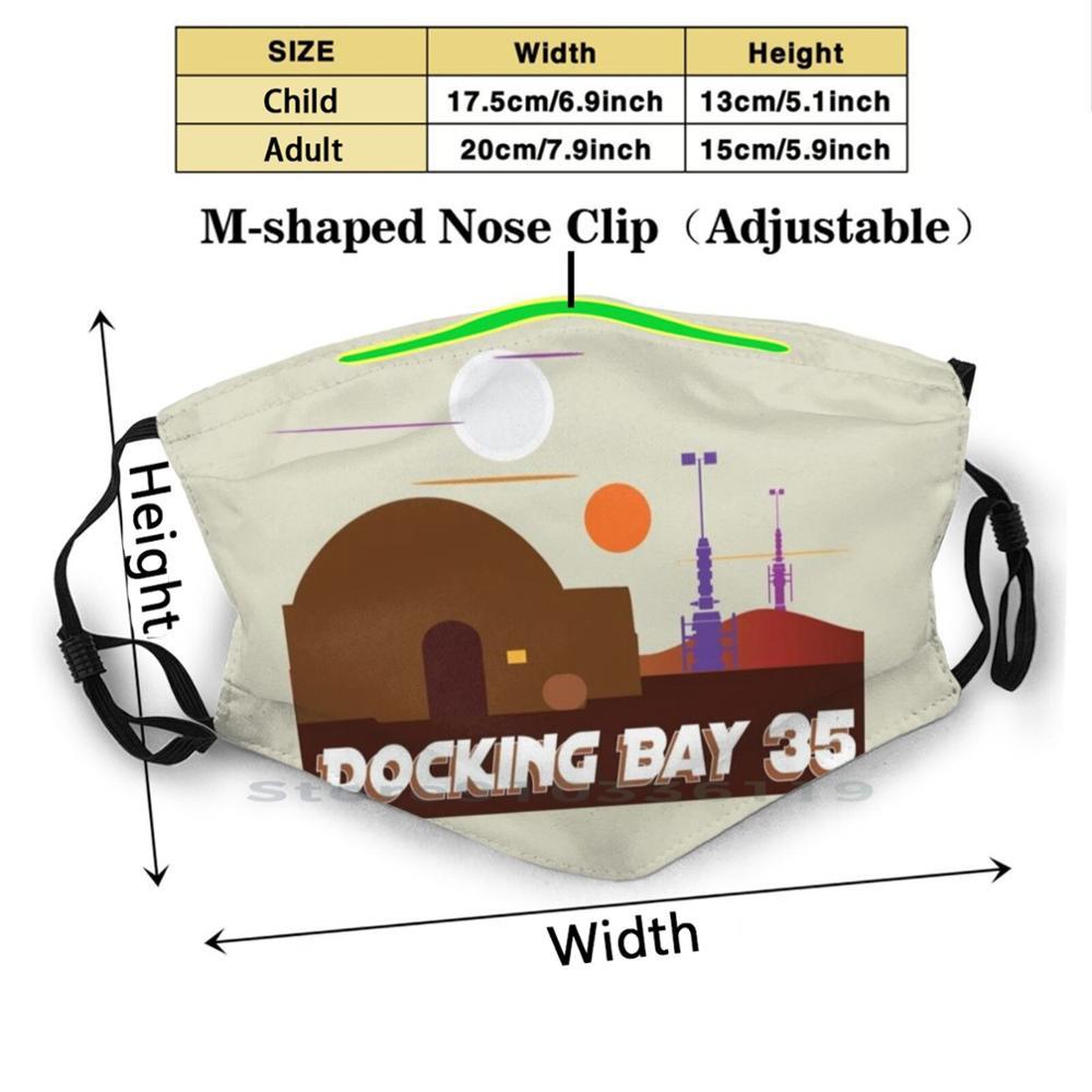 Изображение товара: Стыковочный отсек 35 многоразовый фильтр Pm2.5 самодельная маска для рта детская Татуировка научно-фантастическая Люк Скайуокер Swtcw космическая станция пустынная планета