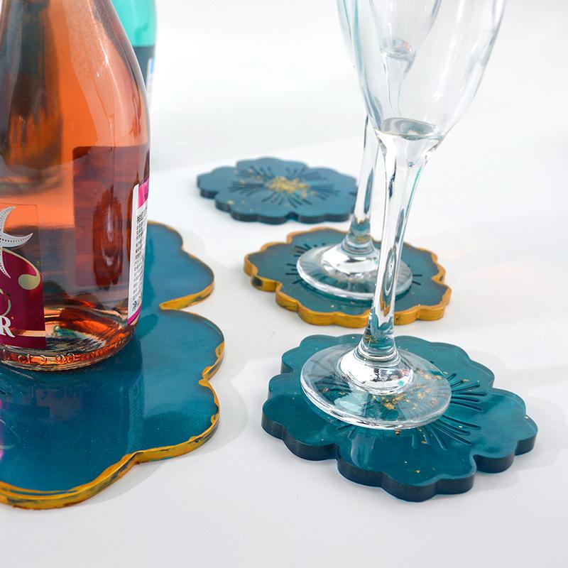 Изображение товара: 1 комплект подставка-цветок, прозрачная смола, подставка для стакана в виде лепестков сакуры, форма для подстаканника, силиконовая форма для лотка, женская форма