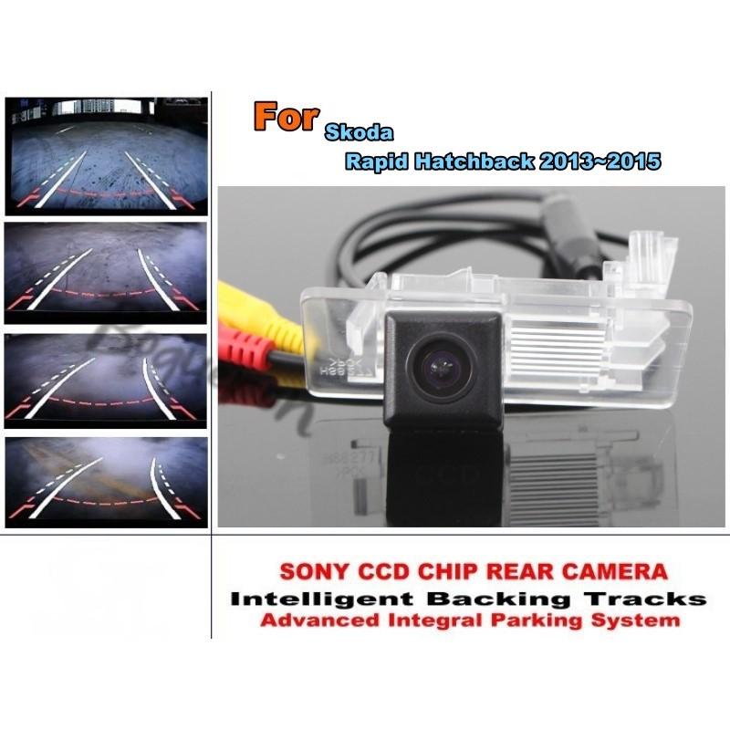 Изображение товара: Для Skoda Rapid Hatchback / Liftback 2013 ~ 2015 интеллектуальная автомобильная парковочная камера/треки Модуль задняя камера CCD динамический Tragectory