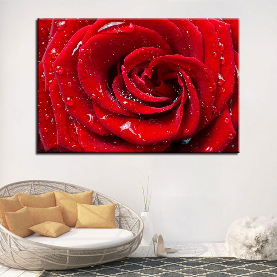 Изображение товара: Модульный плакат с изображением красной розы, в рамке