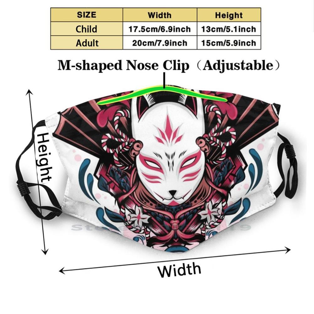 Изображение товара: Маска Kitsune, маска для лица с защитой от пыли, моющаяся, для детей, китайская, японская, японская, лисица, традиционные животные