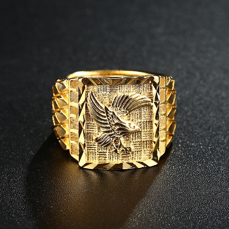 Изображение товара: Мужское кольцо Milangirl в стиле панк-рок с орлом, роскошное кольцо золотого цвета с изменяемым размером, ювелирное изделие никогда не выцветает