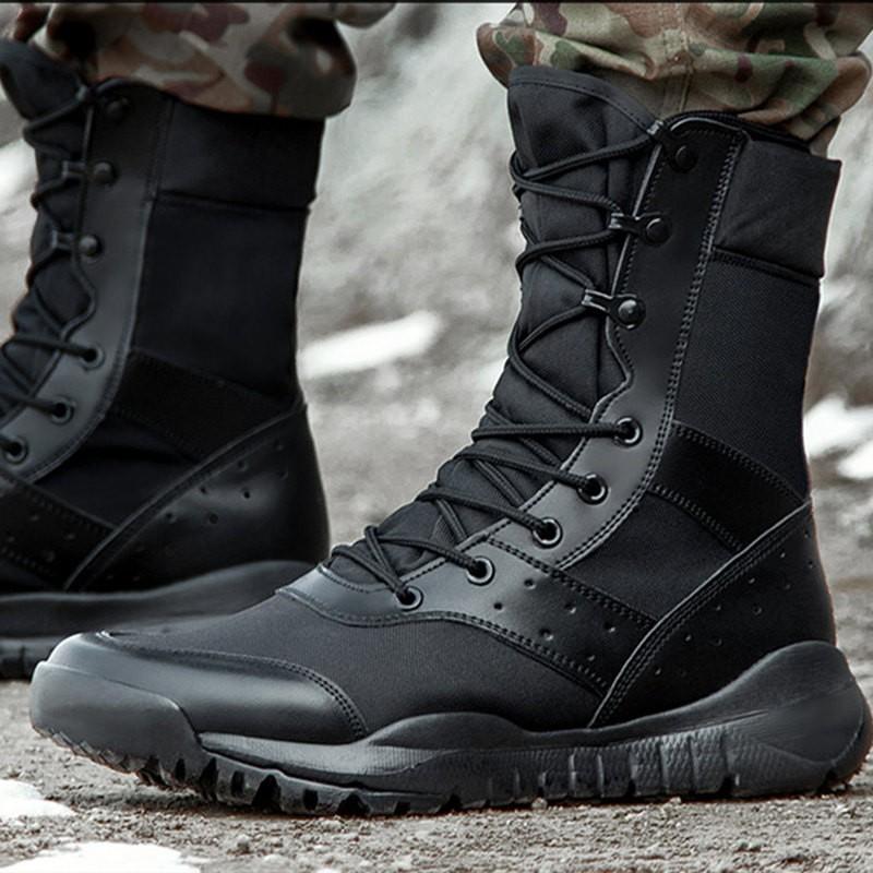 Изображение товара: Армейские ботинки для мужчин и женщин, легкие водонепроницаемые Тактические Сапоги для скалолазания и тренировок, дышащие сетчатые, для активного отдыха и походов, летние армейские ботинки