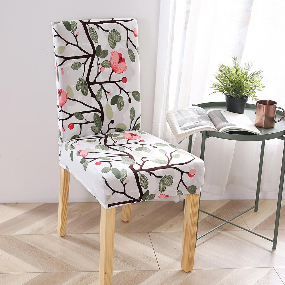 Изображение товара: Новый эластичный чехол для кресла спандекс с принтом, Простой Модный чехол для кухонного стула, чехол-накладка, съемная защита от пыли для стула