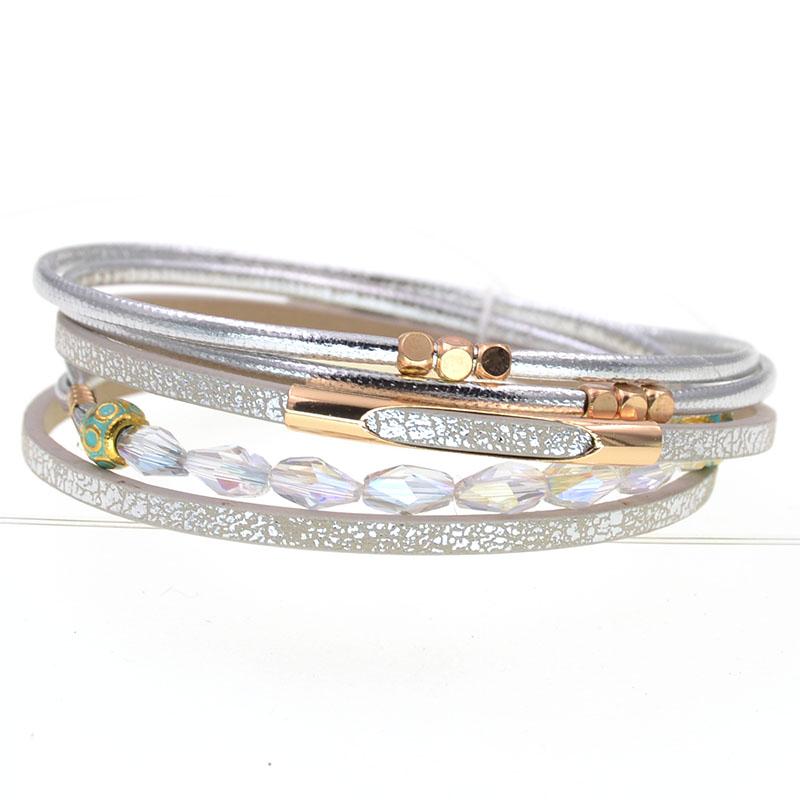 Изображение товара: WELLMORE NEW 8 colors leather bracelets for women fashion crystal charm Bracelets & Bangles Female party Jewelry wholesale
