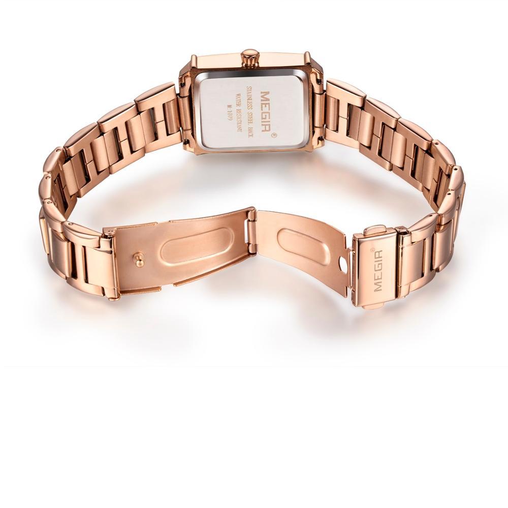 Изображение товара: Часы женские кварцевые под розовое золото, с браслетом, 1079