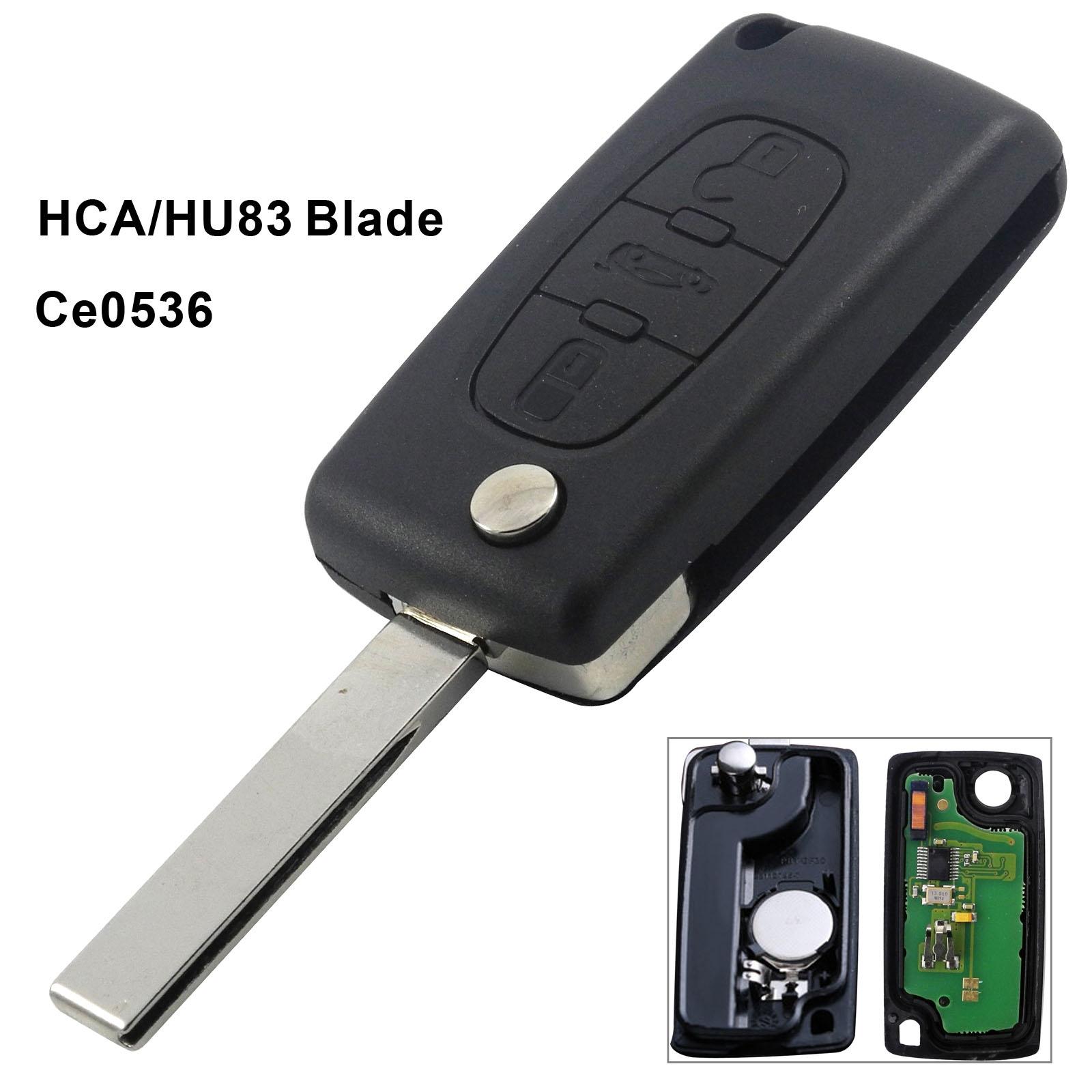 Изображение товара: Jingyuqin CE0536 модели, дистанционный ключ 3 кнопки 434 МГц HU83 для Citroen C3 C5 дистанционный брелок
