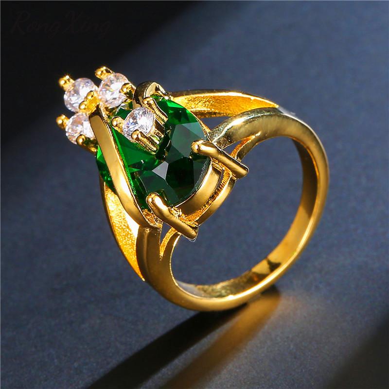 Изображение товара: Новинка 2020, изысканное кольцо с короной из 18-каратного золота, модное кольцо с зеленым драгоценным камнем, дворец, благородный стиль, женский дизайн TIFF, ювелирные изделия, подарок для помолвки