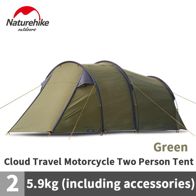 Изображение товара: Палатка Naturehike Cloud Tourer туристическая на 2 человек, нейлоновая Водонепроницаемая наружная мотоциклетная дорожная палатка с большим пространством и двумя дверцами, 40D