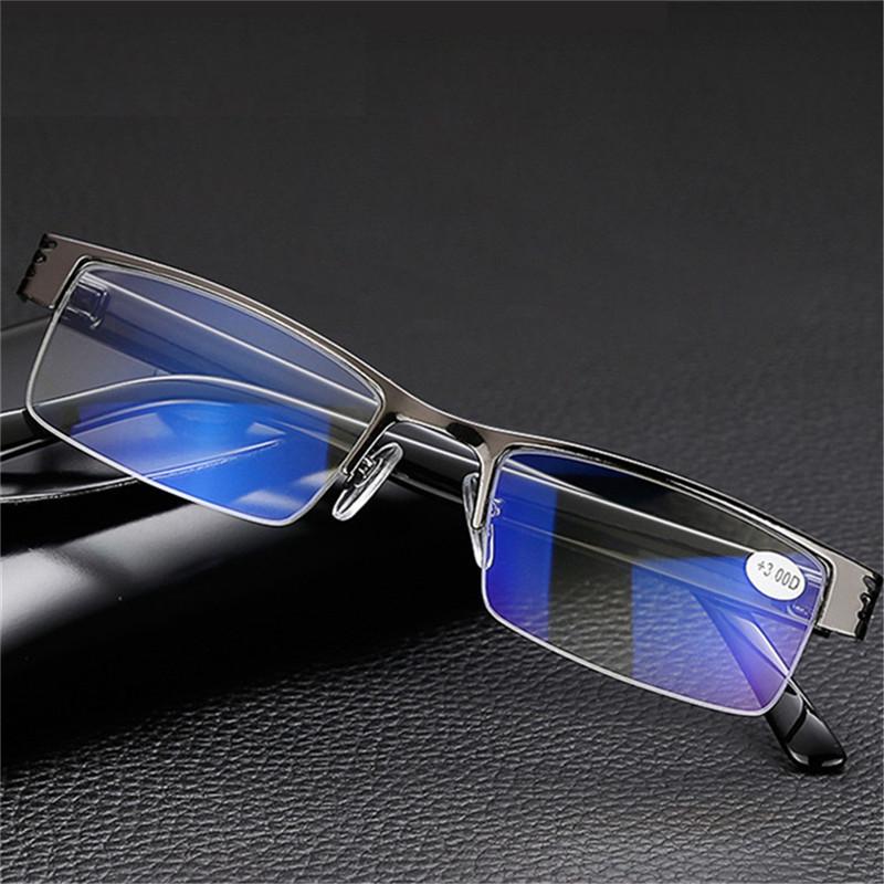 Изображение товара: Пресбиопические очки CRSD, очки для чтения для мужчин и женщин, мужские высококачественные черные полубриллиантовые очки + 1,0 + 1,5 + 2,0 + 2,5 + 3,0 + 3,5 + 4,0