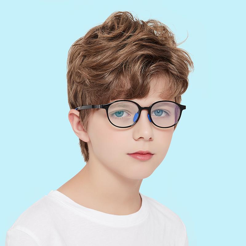 Изображение товара: Kids Computer Glasses for Eye Strain Anti-blue Light Spectacle Adjustable Temple TR Round Optical Eyewear Frames Girls Boys Teen