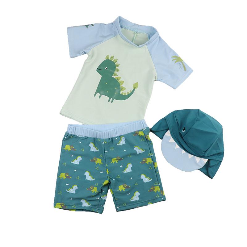 Изображение товара: Детский купальный костюм для мальчиков; Раздельные плавки для мальчиков; Корейская детская Солнцезащитная быстросохнущая одежда для малышей; Комплект из трех предметов