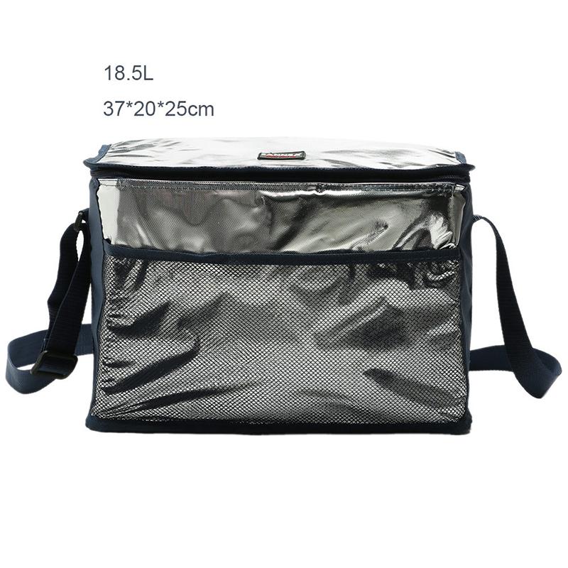 Изображение товара: Теплоизоляционная сумка SANNE 21L с диагональными лямками фламинго, сумка для льда большой вместимости, сумка-холодильник для пикника с боковым карманом, Ланч-бокс