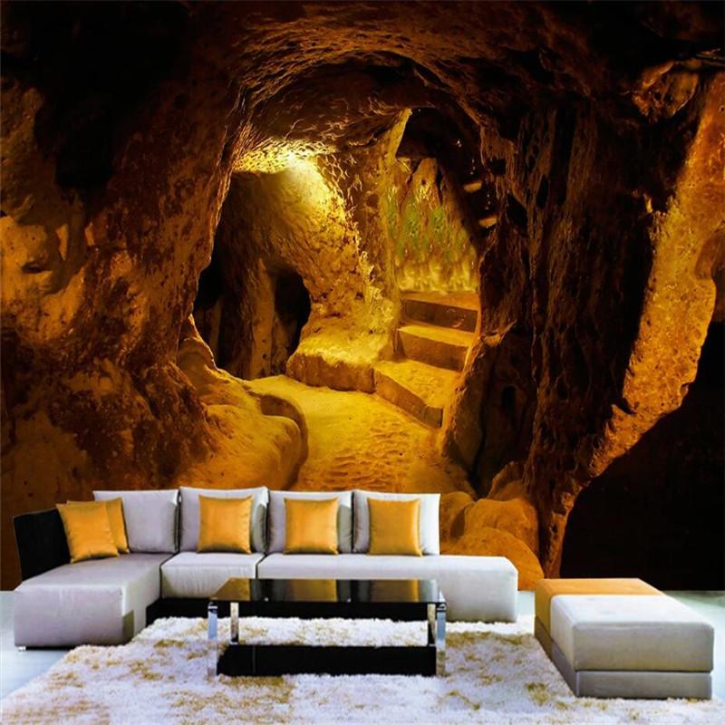 Изображение товара: 3D обои на заказ, оригинальная пещера, каменная пещера, большой фон для украшения стен, картина, обои
