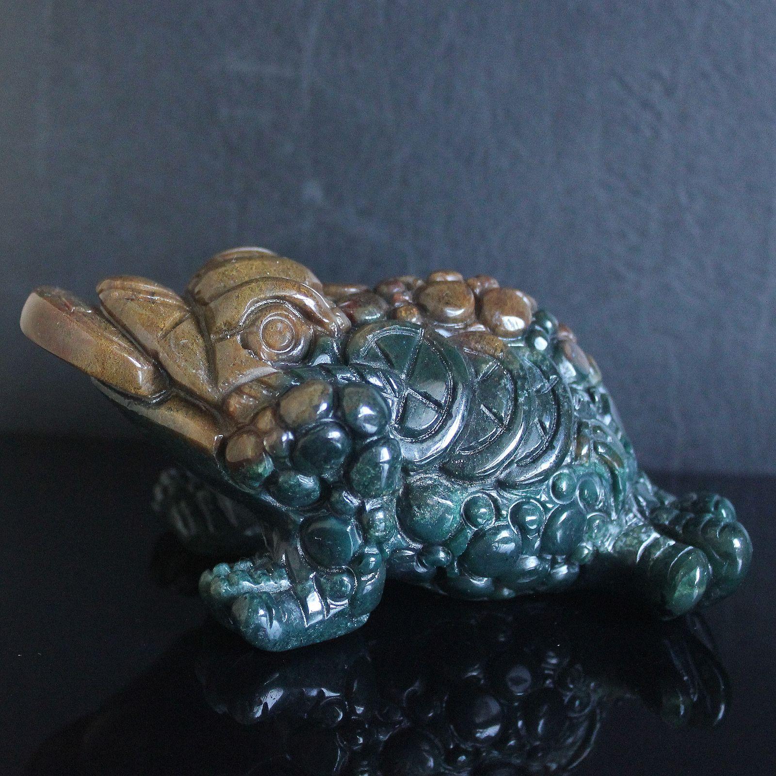 Изображение товара: 104mm  Hand Carved gemstone Indian Agate toad Hoptoad Figurine Animal Carving