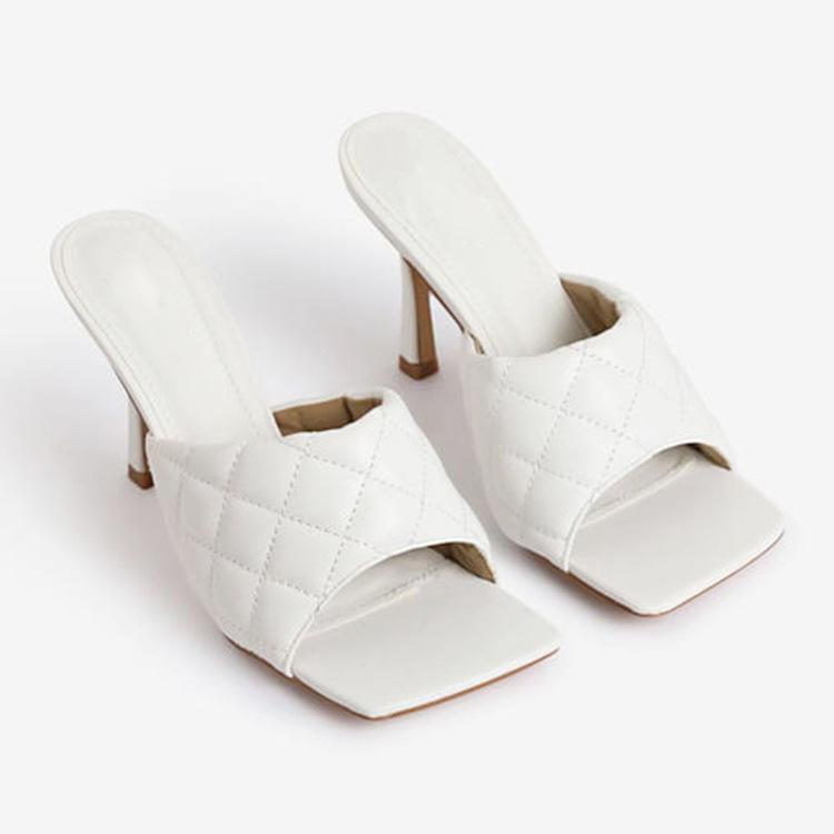 Изображение товара: Новинка лета 2020, мягкие сандалии на высоком каблуке, женская обувь на спине большого размера 40-42, модная женская обувь с квадратным носком