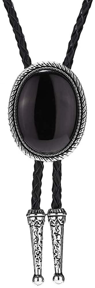 Изображение товара: Винтажный Галстук боло ковбойский Галстук боло с подвеской из черного камня