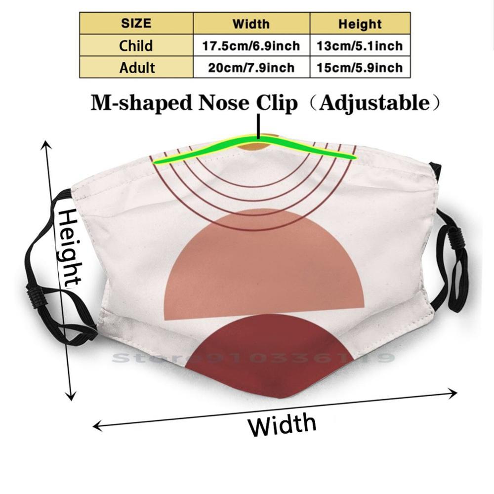 Изображение товара: Абстрактный Horizon для взрослых и детей моющиеся смешное лицо маска с фильтром минималистский скандинавский Boho современный