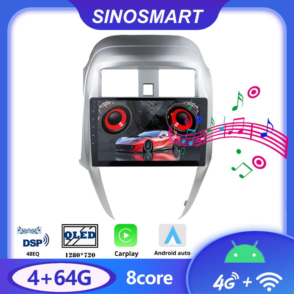 Изображение товара: Sinosmart автомобильный радиоприемник с навигацией GPS для Nissan Sunny, Versa 2011-2018 поддержка завода OEM обратная камера/NAV 8 Core,DSP 48EQ