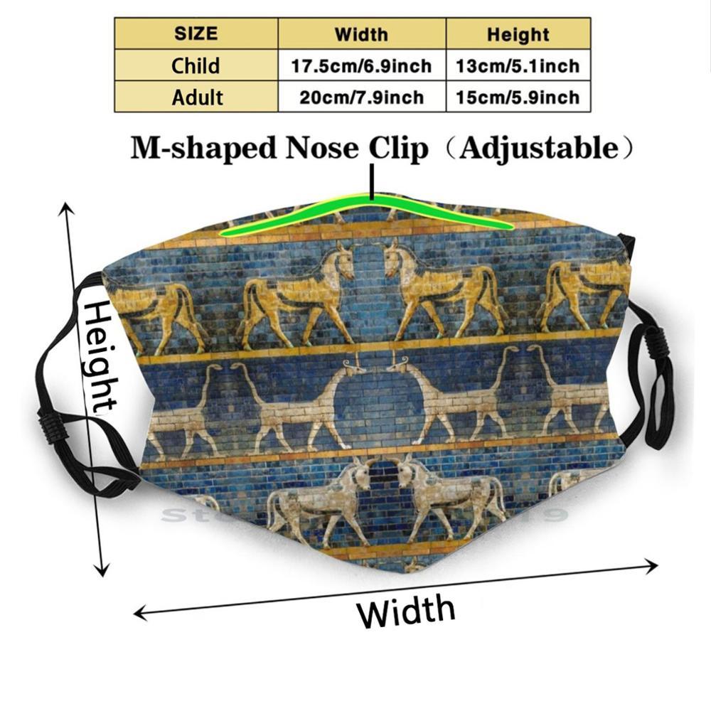 Изображение товара: Пылезащитный фильтр для детей, вавилонские аурохи и драконы, дизайн смываемая маска для лица