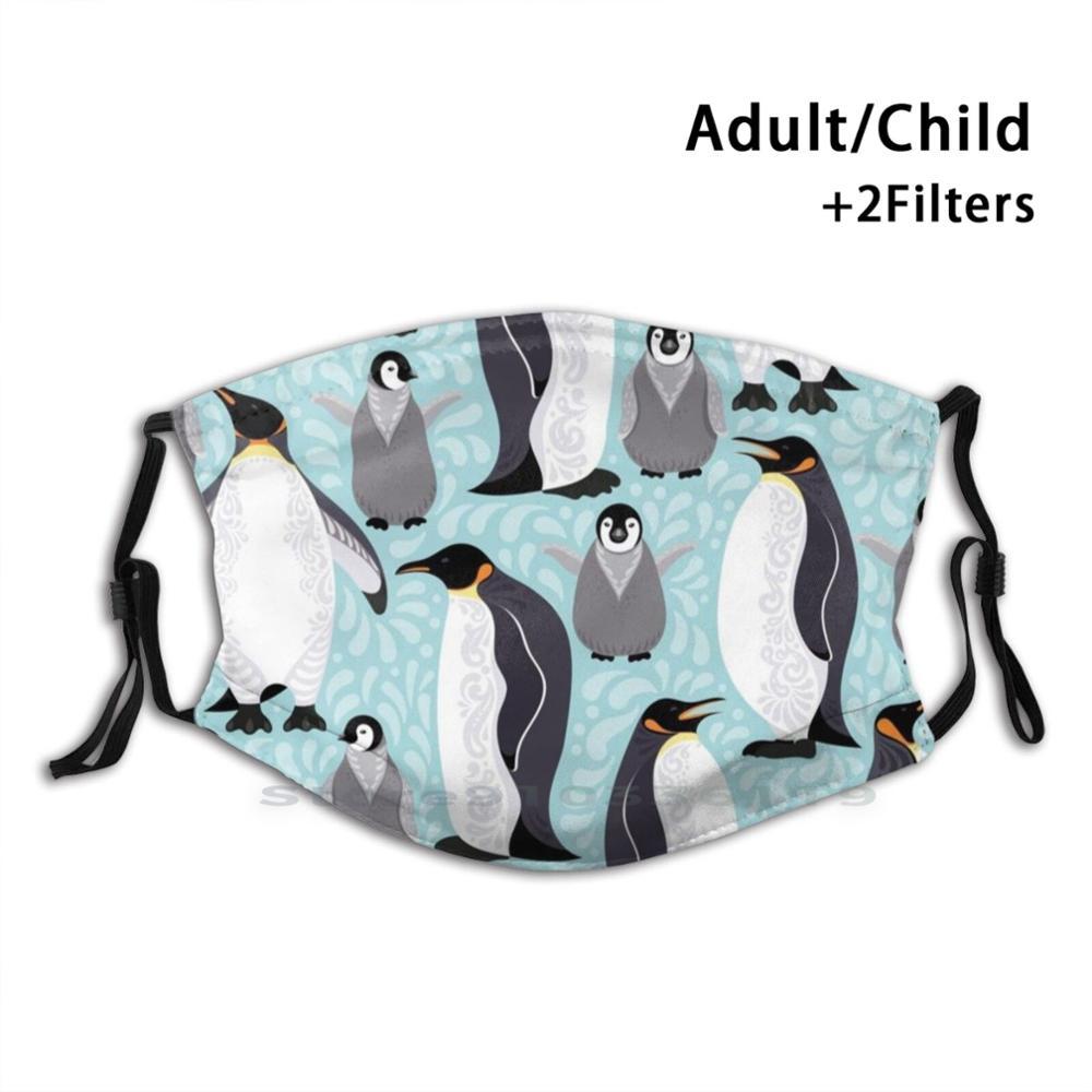 Изображение товара: Императорские пингвины и их детеныши. Многоразовая маска для рта с милым принтом Pm2.5 DIY, милые животные, птицы, Антарктика