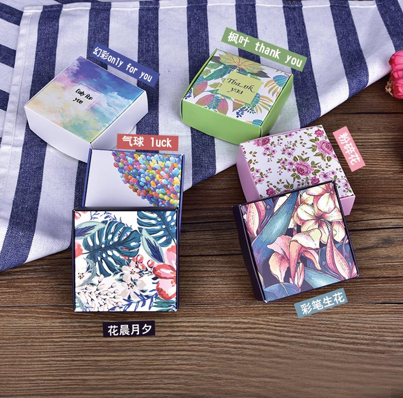 Изображение товара: 50 шт. бумажная коробка с цветочным принтом, Подарочная коробка для ювелирных изделий, свадебные сувениры, коробка для конфет, коробки для упаковки мыла