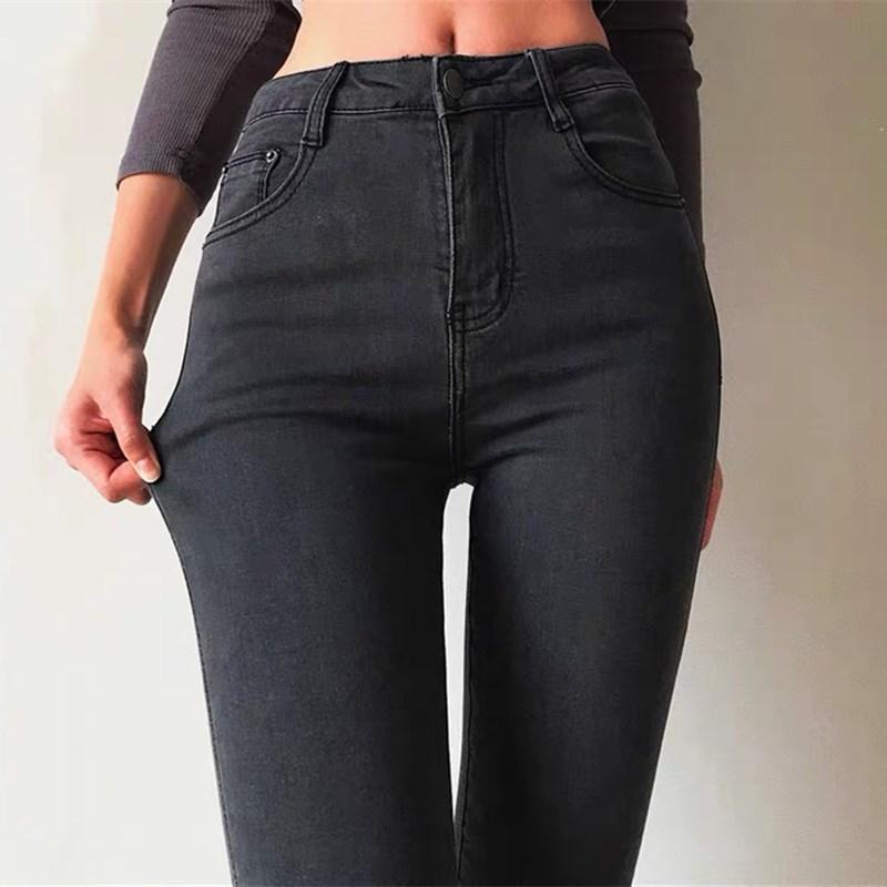 Изображение товара: Джинсы женские на весну и осень, новые эластичные облегающие джинсы с высокой талией, сексуальные узкие обтягивающие брюки-карандаш