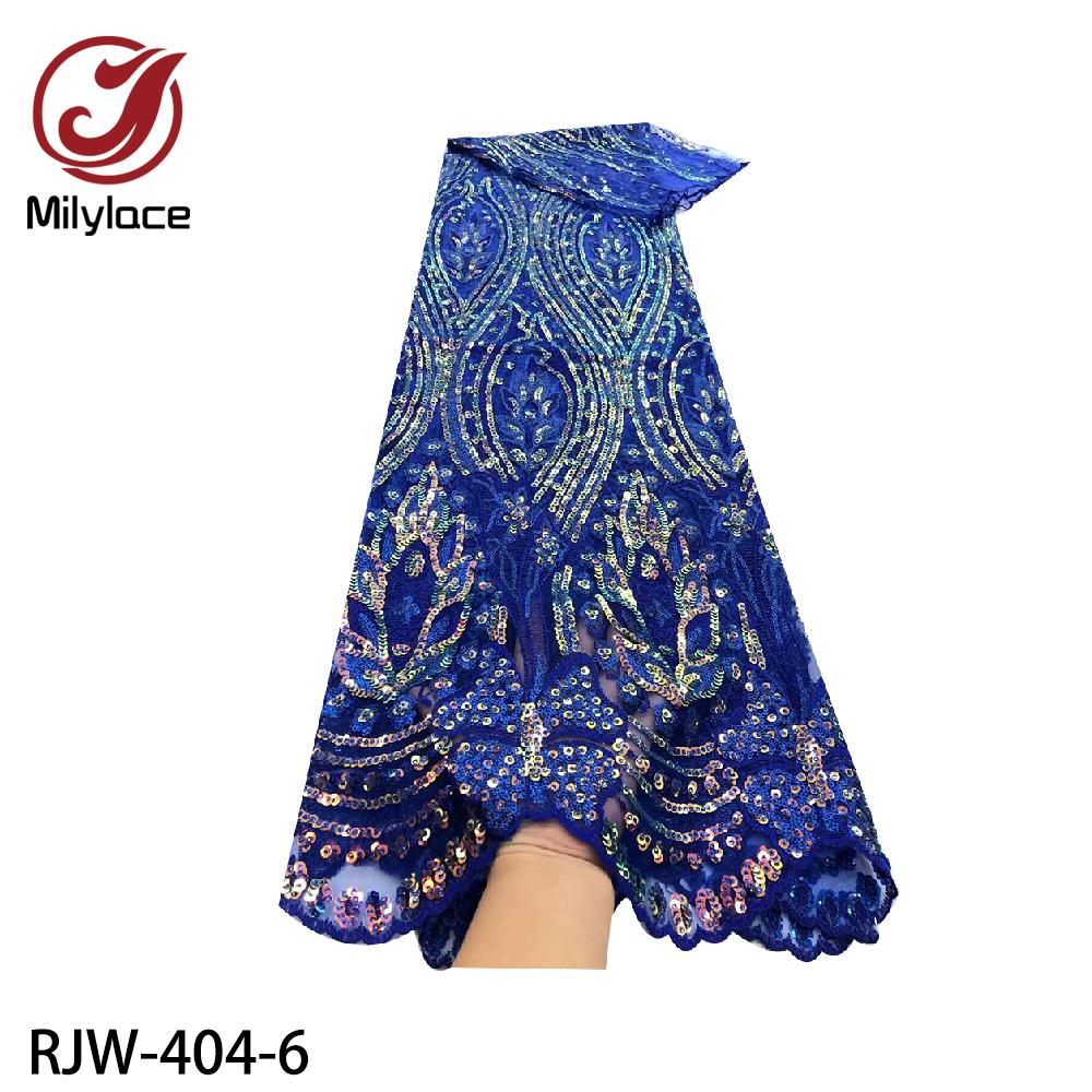 Изображение товара: Африканская сетчатая кружевная ткань высокого качества, французская сетка, тюль с блестками, вышитая ткань для вечернего платья