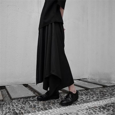 Изображение товара: The new dark department is very good to wear the design feeling irregular wide leg skirt