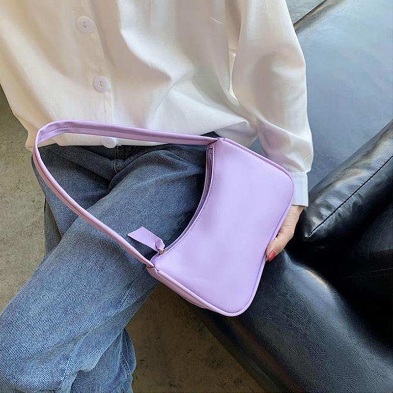 Изображение товара: Сумка на плечо Женская Хобо в стиле ретро, Повседневная маленькая сумочка-тоут, сумочка-в форме багета в стиле ретро