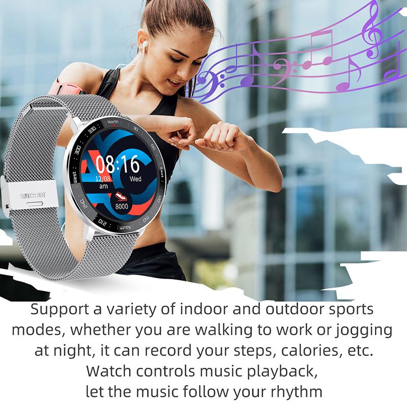 Изображение товара: Смарт-часы женские, водонепроницаемые, с сенсорным экраном, пульсометром, тонометром