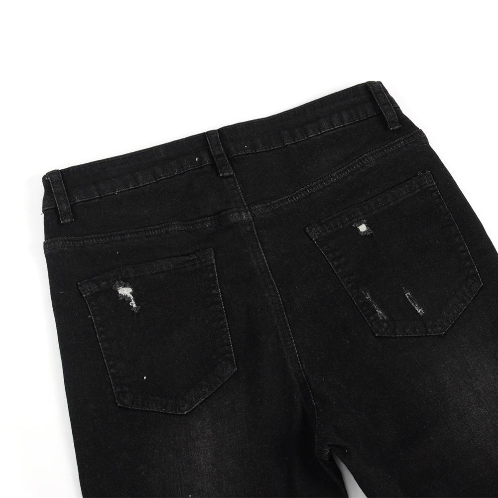Изображение товара: Женские рваные джинсы-карандаш, черные эластичные леггинсы до щиколотки, с высокой талией, на осень и зиму