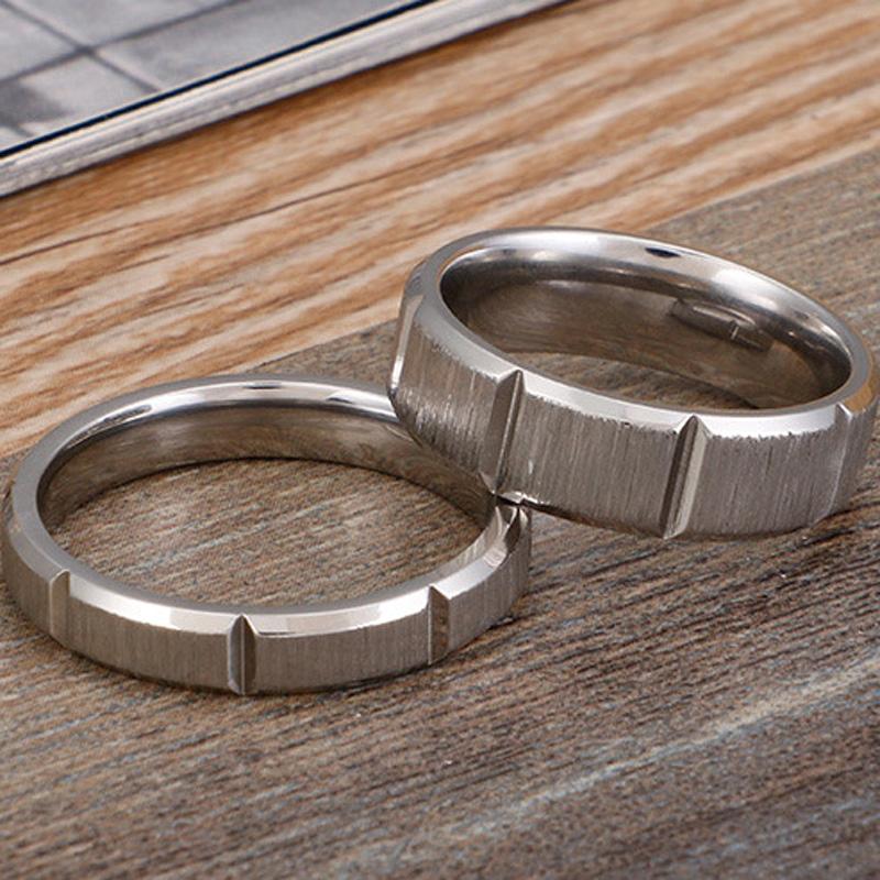 Изображение товара: Парные обручальные кольца серебряного цвета для мужчин и женщин, влюбленные, Альянс, титановые Ювелирные изделия, свадебное кольцо, Подарок на годовщину и День святого Валентина