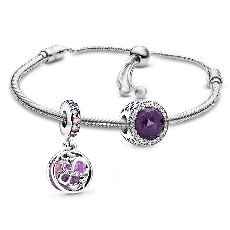 Изображение товара: Yexcodes фиолетовый браслет звездное небо простой темпераментный женский браслет подходит для брендовых браслетов подарки