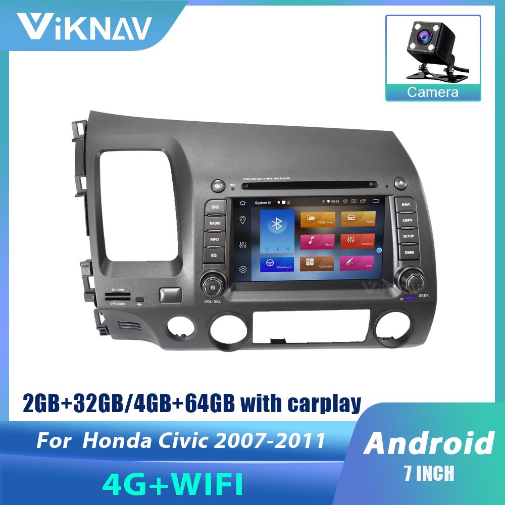 Изображение товара: Автомобильный мультимедийный плеер 2 din для Honda Civic sedan 2007 2008 2009 2010 2011 android 10, автомобильное радио, стерео, GPS-навигатор, DVD-плеер