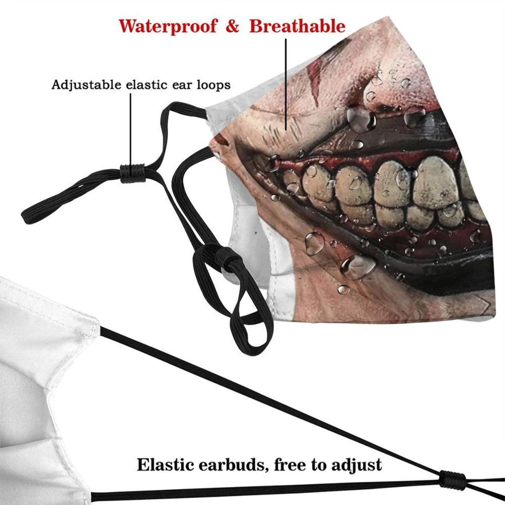 Изображение товара: * Бестселлер * Мерцающая улыбка, фотомаска для взрослых и детей, моющаяся смешная маска для лица с фильтром, Мерцающая улыбка клоуна, страшная улыбка