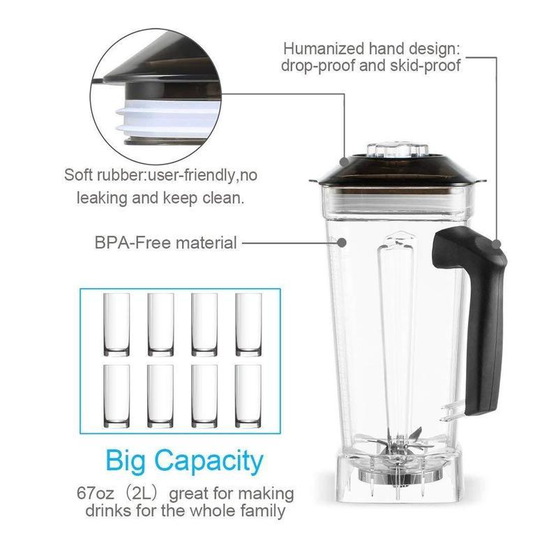 Изображение товара: HS-200D без бисфенола А, 1650 Вт, мощный коммерческий блендер, зеркальный кухонный комбайн, соковыжималка, машина для смузи со льдом