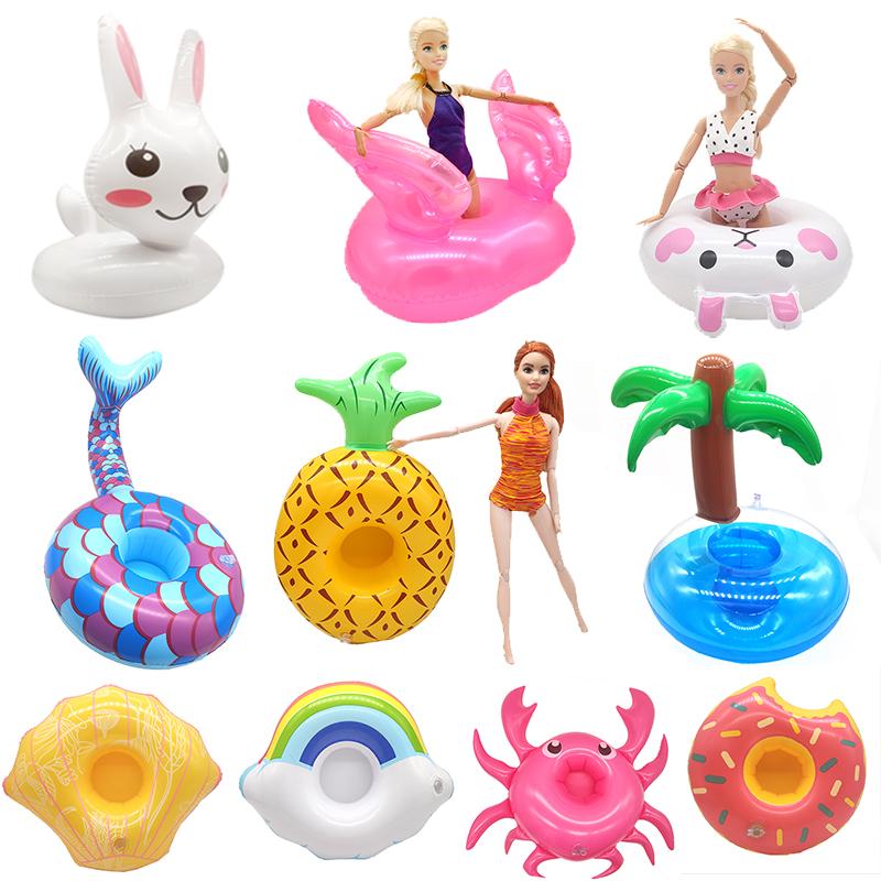 Изображение товара: Кукла ручной работы, плавательный круг для кукол Барби, пляжный спасательный круг, игрушка для девочек, набор для плавания, детская игрушка для бассейна