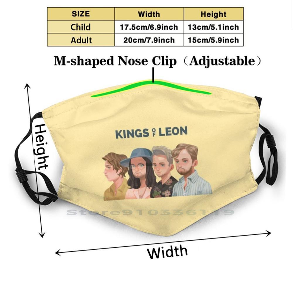 Изображение товара: Многоразовая маска Rak Popo Print Pm2.5 с фильтром, детская маска «сделай сам», Короли Леона, Короли Леона, группа Короли Леона, музыкальная группа
