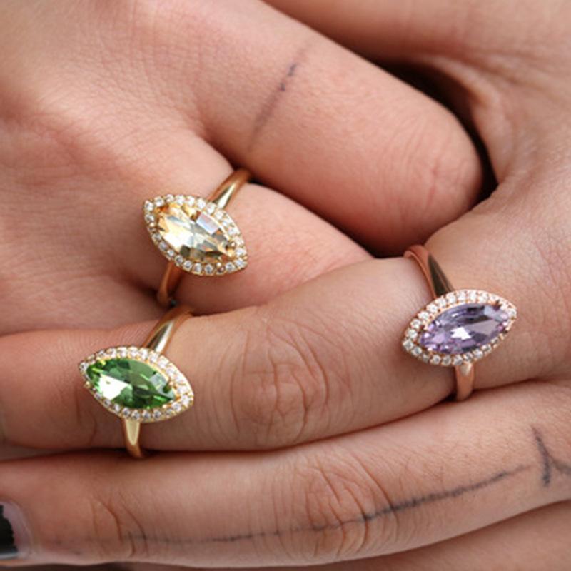 Изображение товара: Milangirl натуральный камень кольцо чешского изделия капли воды, кольцо на палец для женщин Свадебные кольца на годовщину